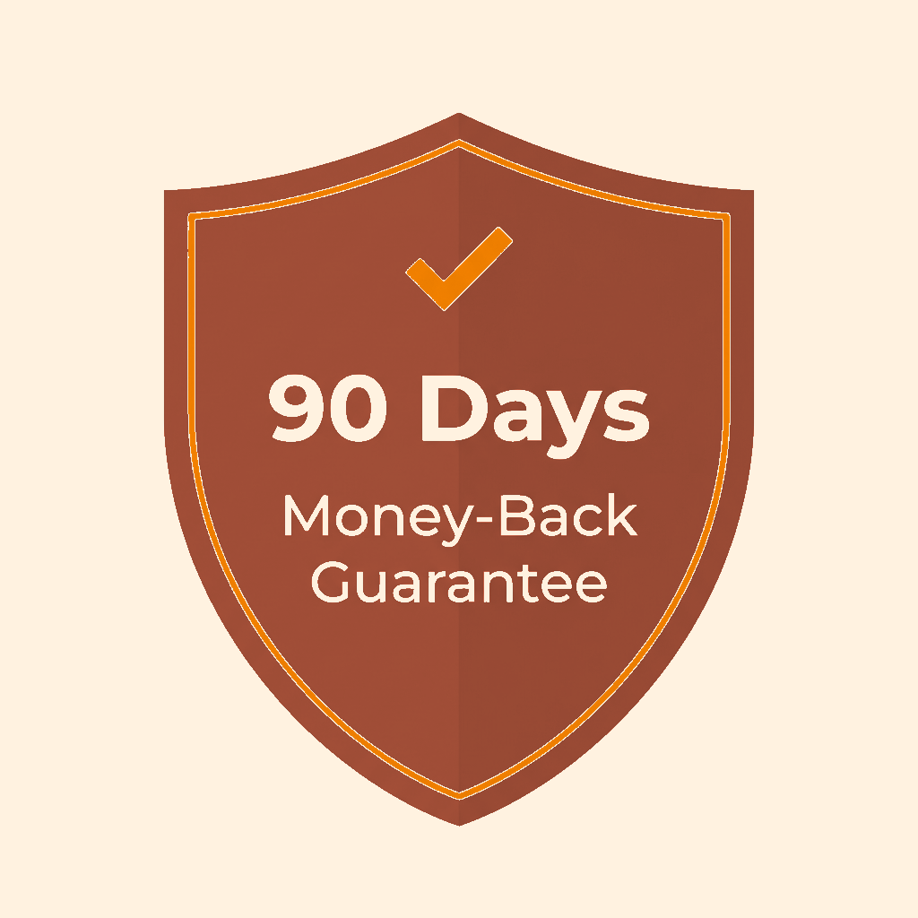 90 Day Money Back Guarantee shield badge